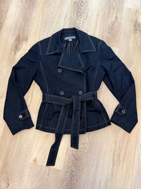 Josephine Chaus Black Cropped Trench